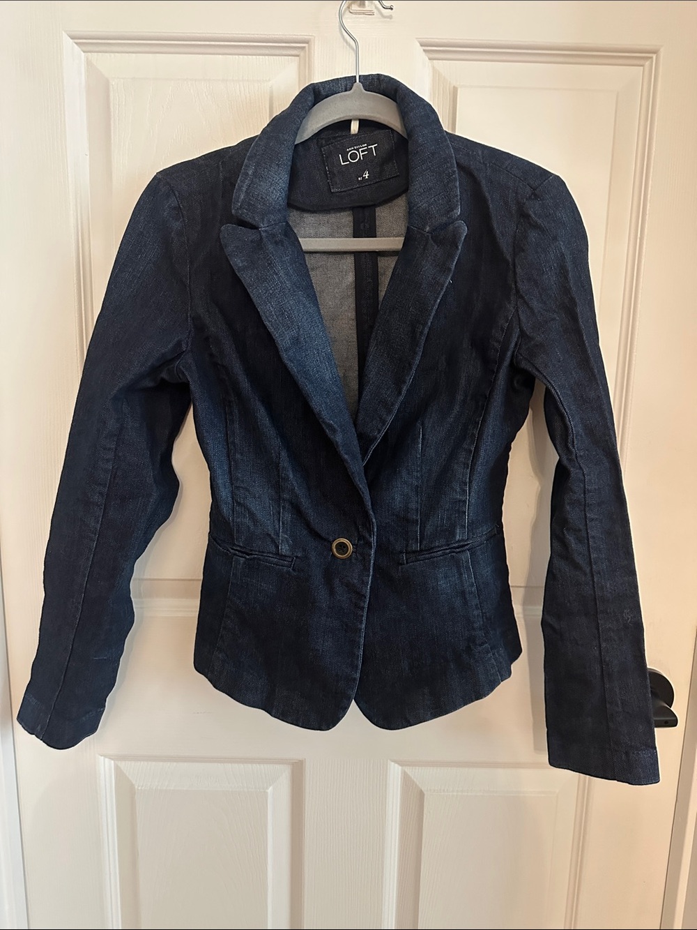 LOFT Dark Blue Denim Blazer Jacket